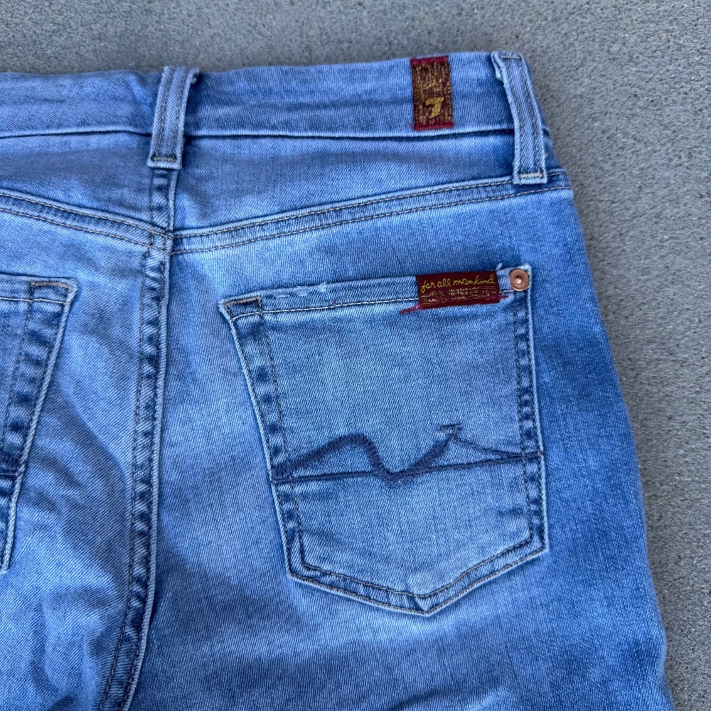 7 For All Mankind Kimmie Crop Jeans Women 25 Medium Wash Slim Straight